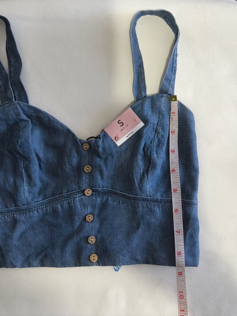 NWT Lefties Denim Crop Top – Size S - Picture 5 of 10